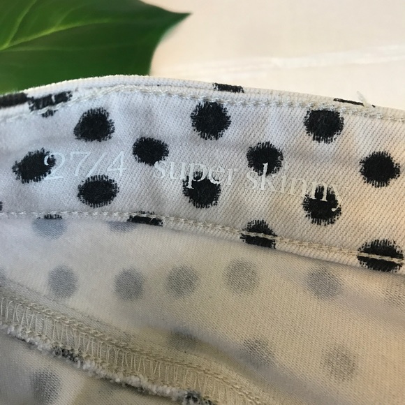 LOFT Super Skinny Polka Dot Black & White Jeans - Picture 4 of 5